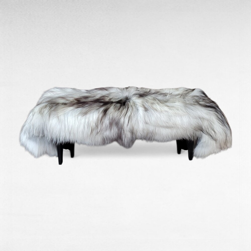 Genuine Gray Icelandic Sheepskin bench Cover 84" x 32"